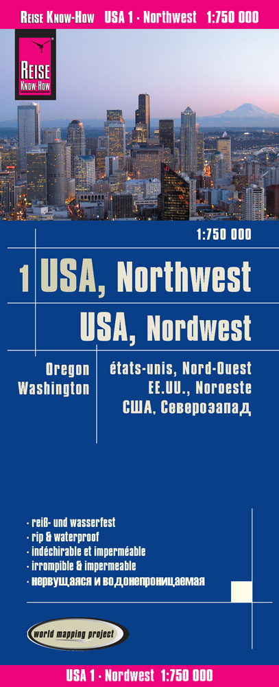 Online bestellen: Wegenkaart - landkaart 1 USA Noord-West: Washington & Oregon | Reise Know-How Verlag