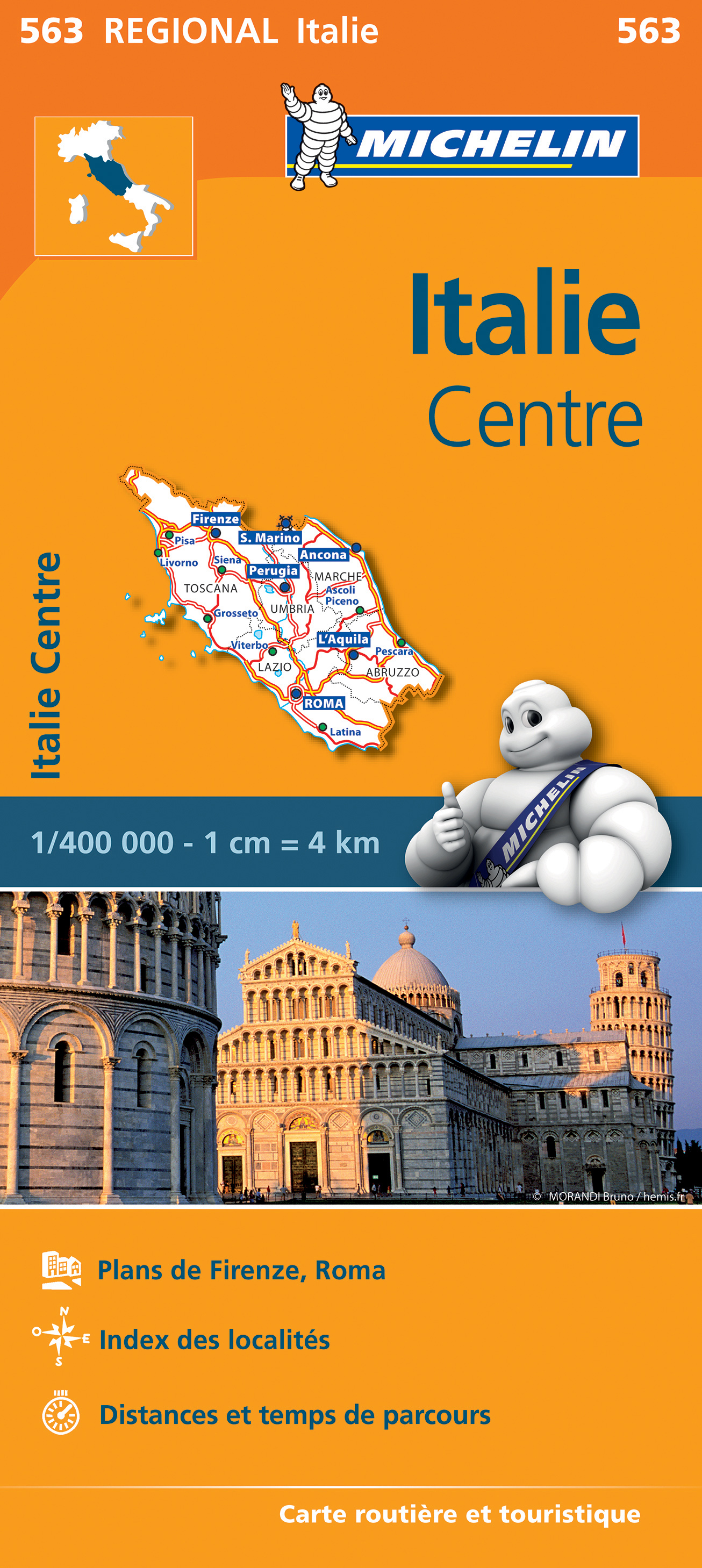 Online bestellen: Wegenkaart - landkaart 563 Centraal Italië - Toscane, Umbrië, San Marino, Marche, Lazio, Abruzzo | Michelin