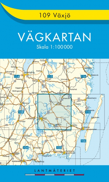 Landkaart - wegenkaart 109 Växjö Vaxjo vagkartan  - Zweden | Lantmariet | 