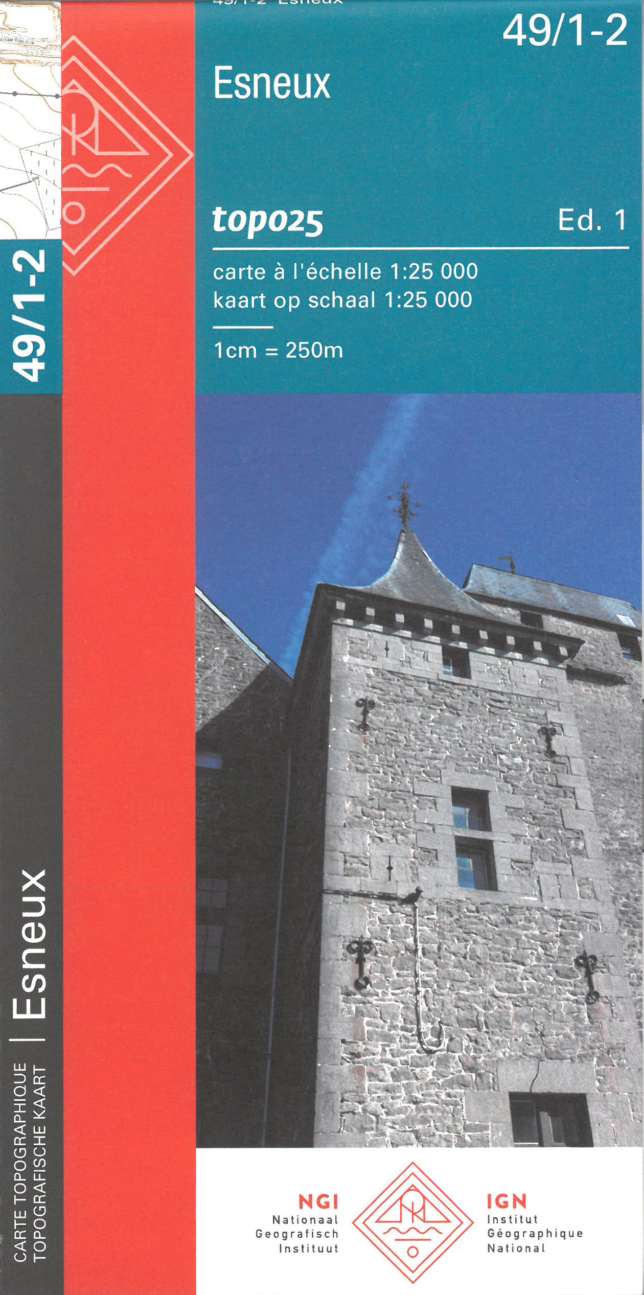Online bestellen: Topografische kaart 49/1-2 Topo25 Esneux | NGI - Nationaal Geografisch Instituut