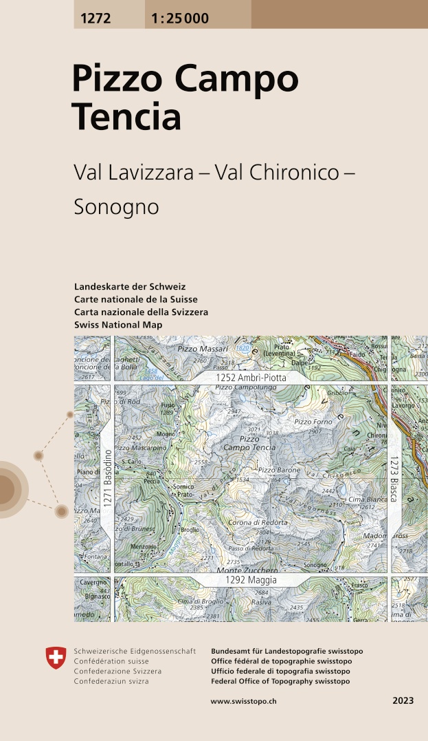 Online bestellen: Wandelkaart - Topografische kaart 1272 Pizzo Campo Tencia | Swisstopo