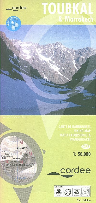 Wandelkaart Toubkal &amp; Marrakech (Hoge Atlas) | Cordee | 