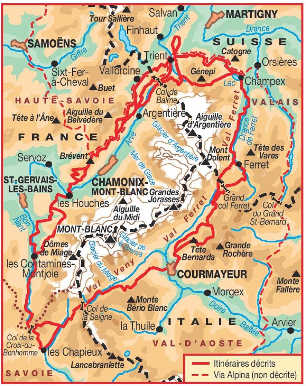 Downloadable Map Of Tour De Mont Blanc