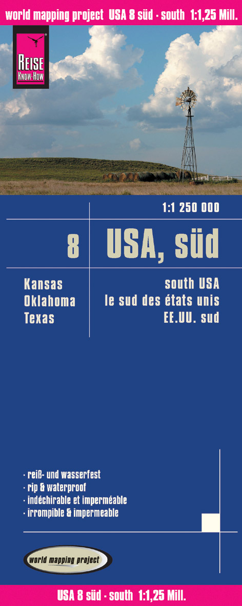 Online bestellen: Wegenkaart - landkaart 8 USA Zuid: Texas, Oklahoma, Kansas | Reise Know-How Verlag