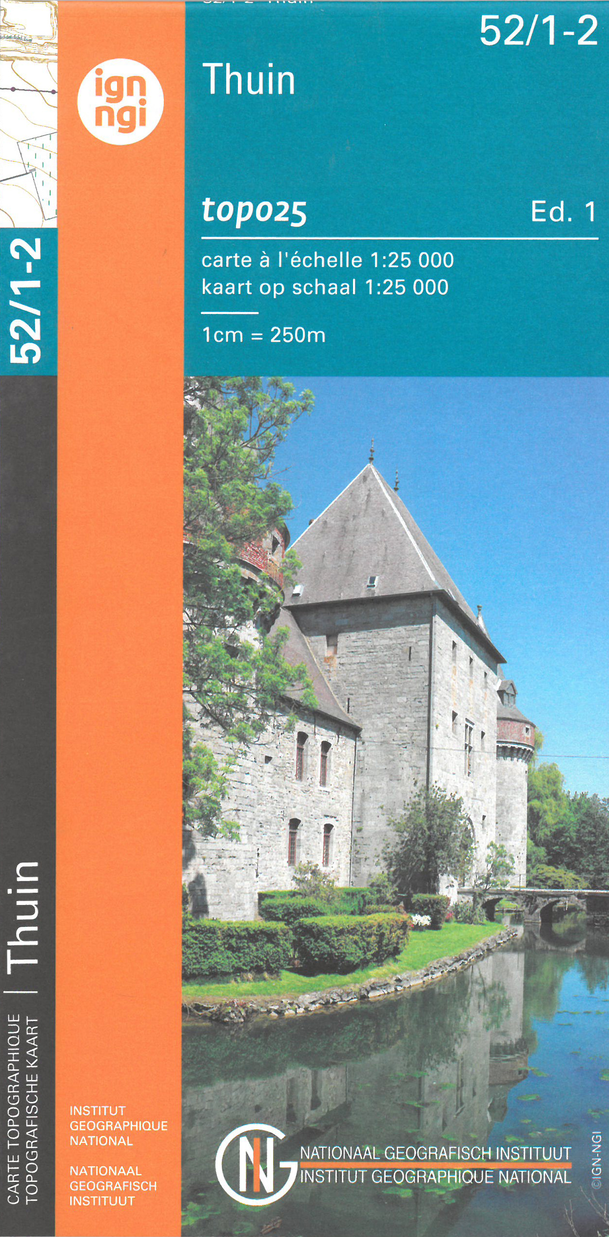 Online bestellen: Wandelkaart - Topografische kaart 52/1-2 Topo25 Thuin | NGI - Nationaal Geografisch Instituut