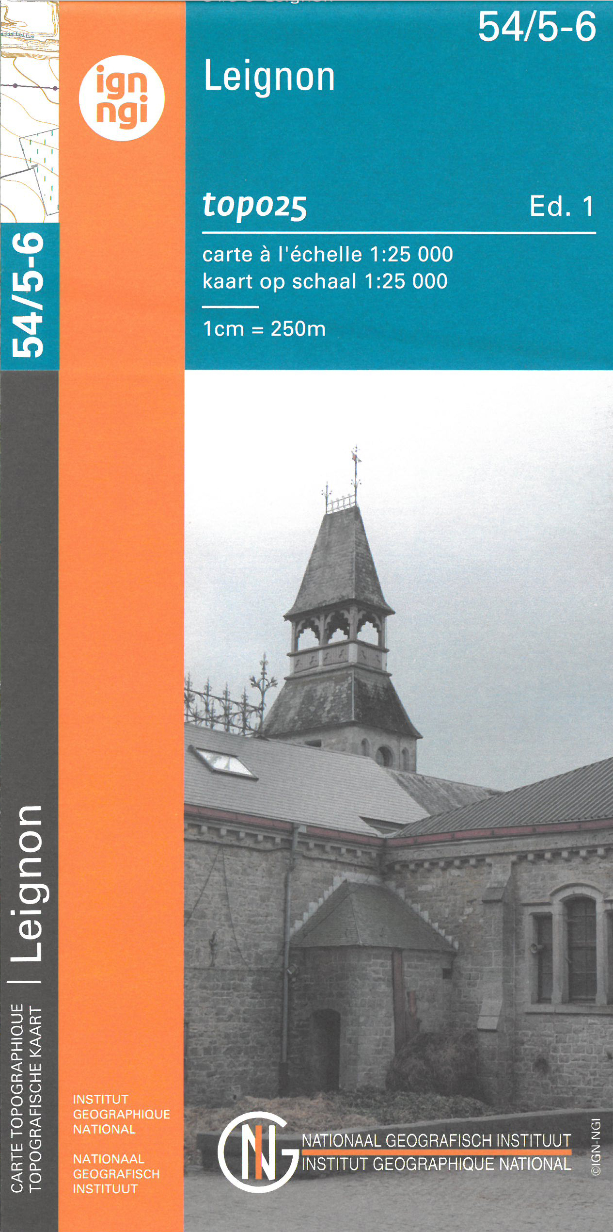 Online bestellen: Wandelkaart - Topografische kaart 54/5-6 Topo25 Leignon | NGI - Nationaal Geografisch Instituut