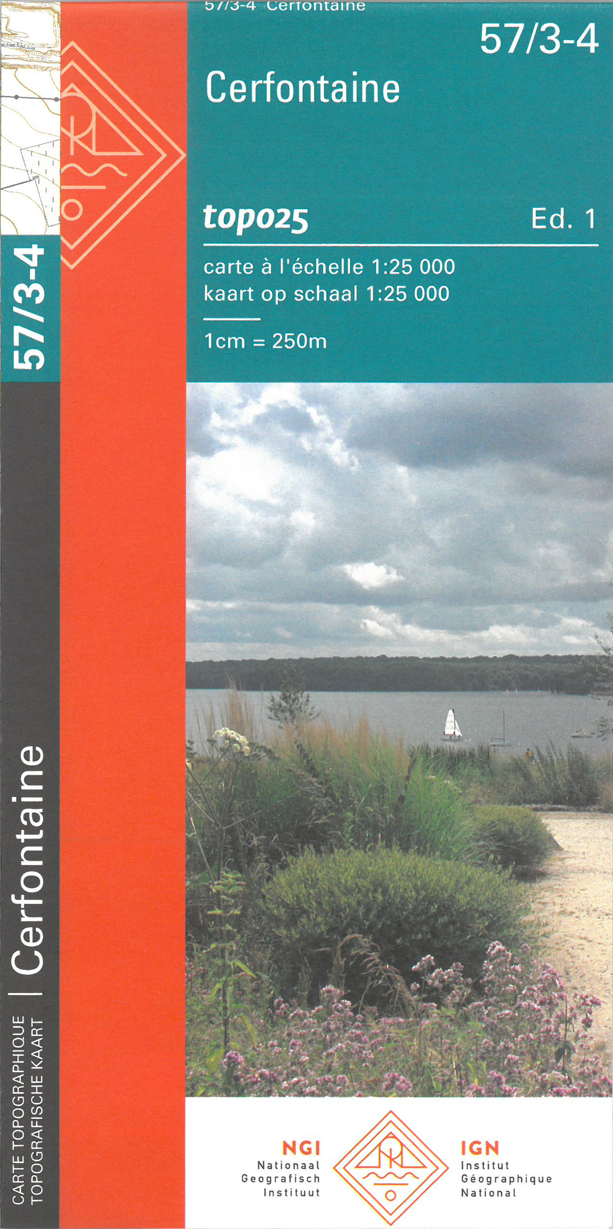 Online bestellen: Topografische kaart 57/3-4 Topo25 Cerfontaine | NGI - Nationaal Geografisch Instituut