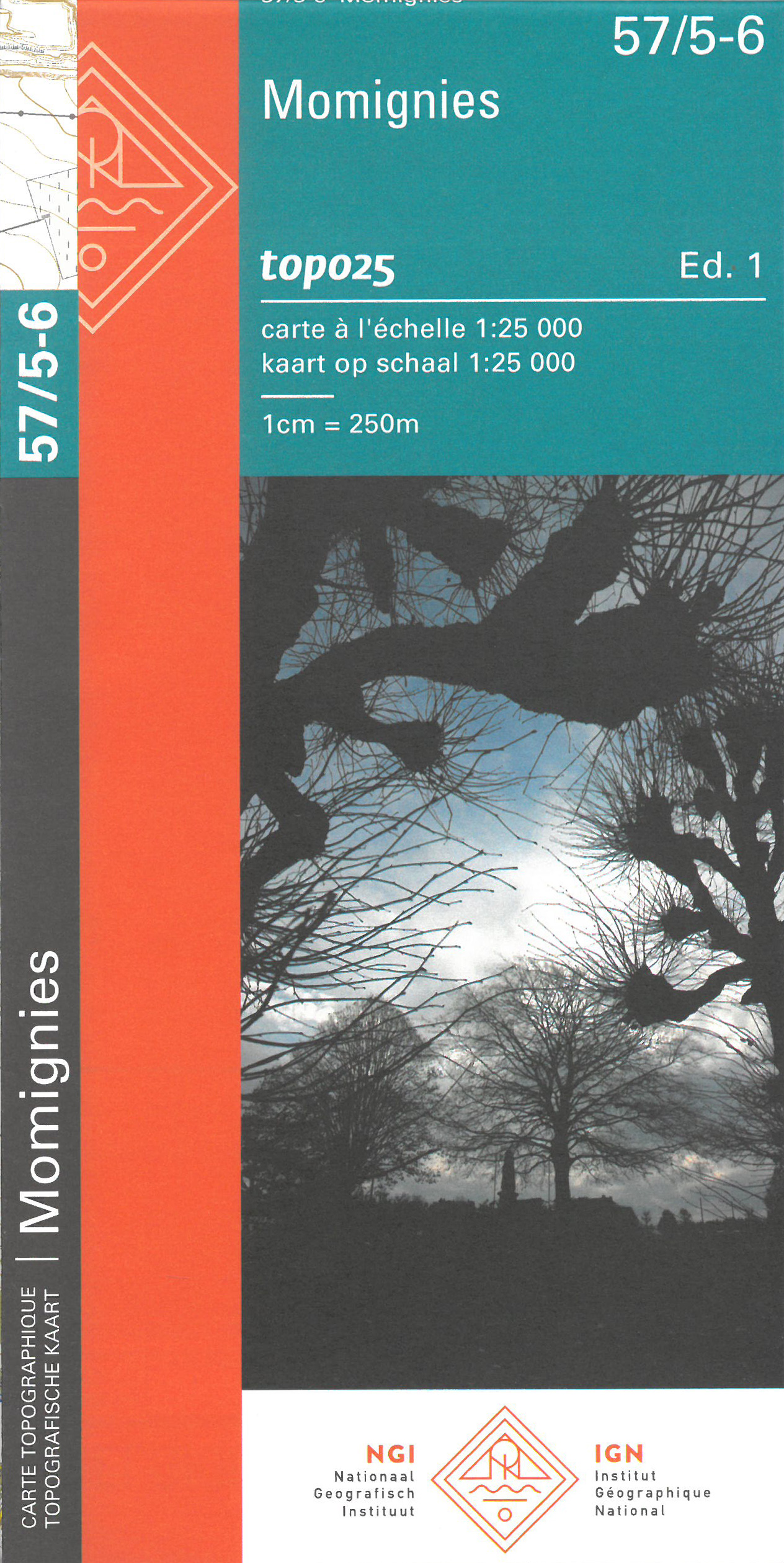 Online bestellen: Topografische kaart 57/5-6 Topo25 Momignies | NGI - Nationaal Geografisch Instituut