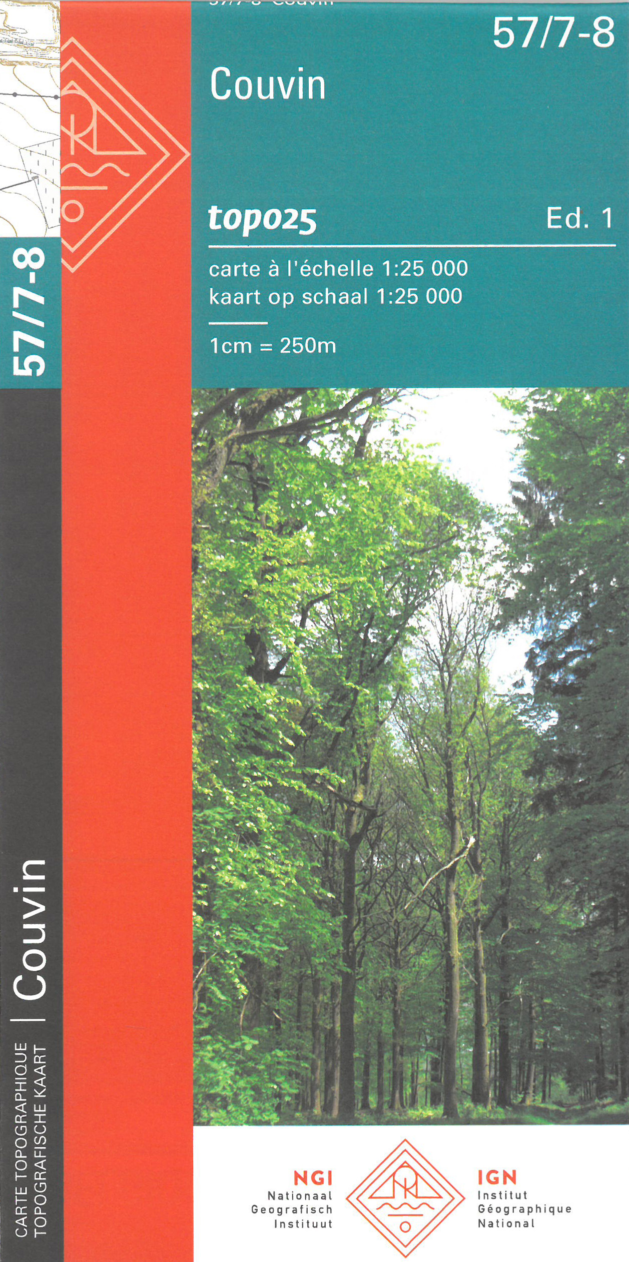 Online bestellen: Topografische kaart - Wandelkaart 57/7-8 Topo25 Couvin | NGI - Nationaal Geografisch Instituut