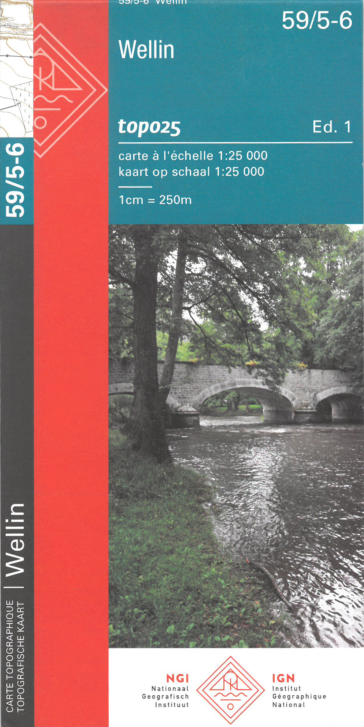 Online bestellen: Topografische kaart - Wandelkaart 59/5-6 Topo25 Wellin | NGI - Nationaal Geografisch Instituut