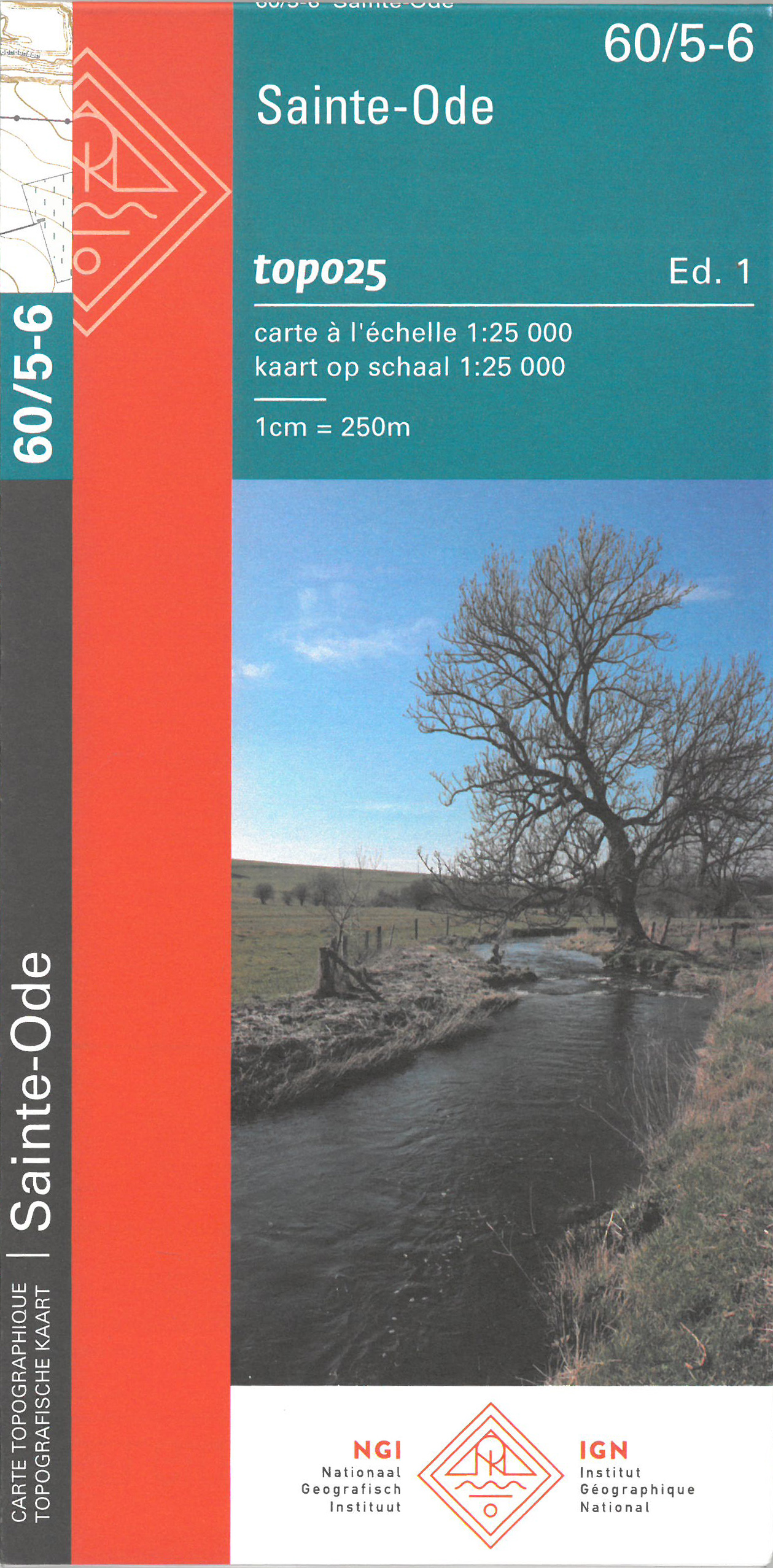 Online bestellen: Topografische kaart - Wandelkaart 60/5-6 Topo25 Sainte Ode | NGI - Nationaal Geografisch Instituut