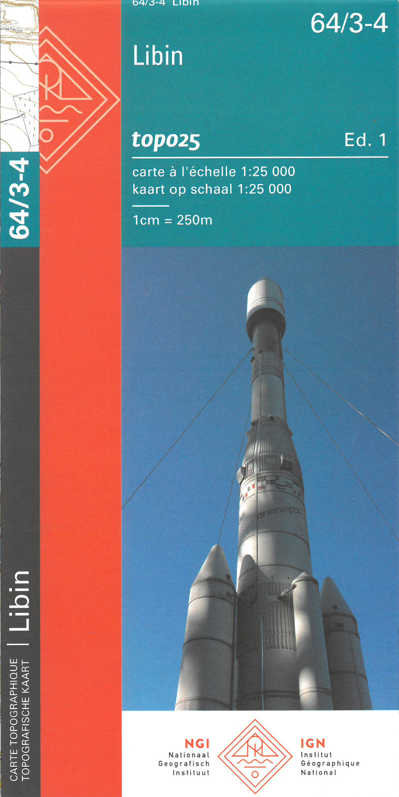 Online bestellen: Topografische kaart - Wandelkaart 64/3-4 Topo25 Libin | NGI - Nationaal Geografisch Instituut