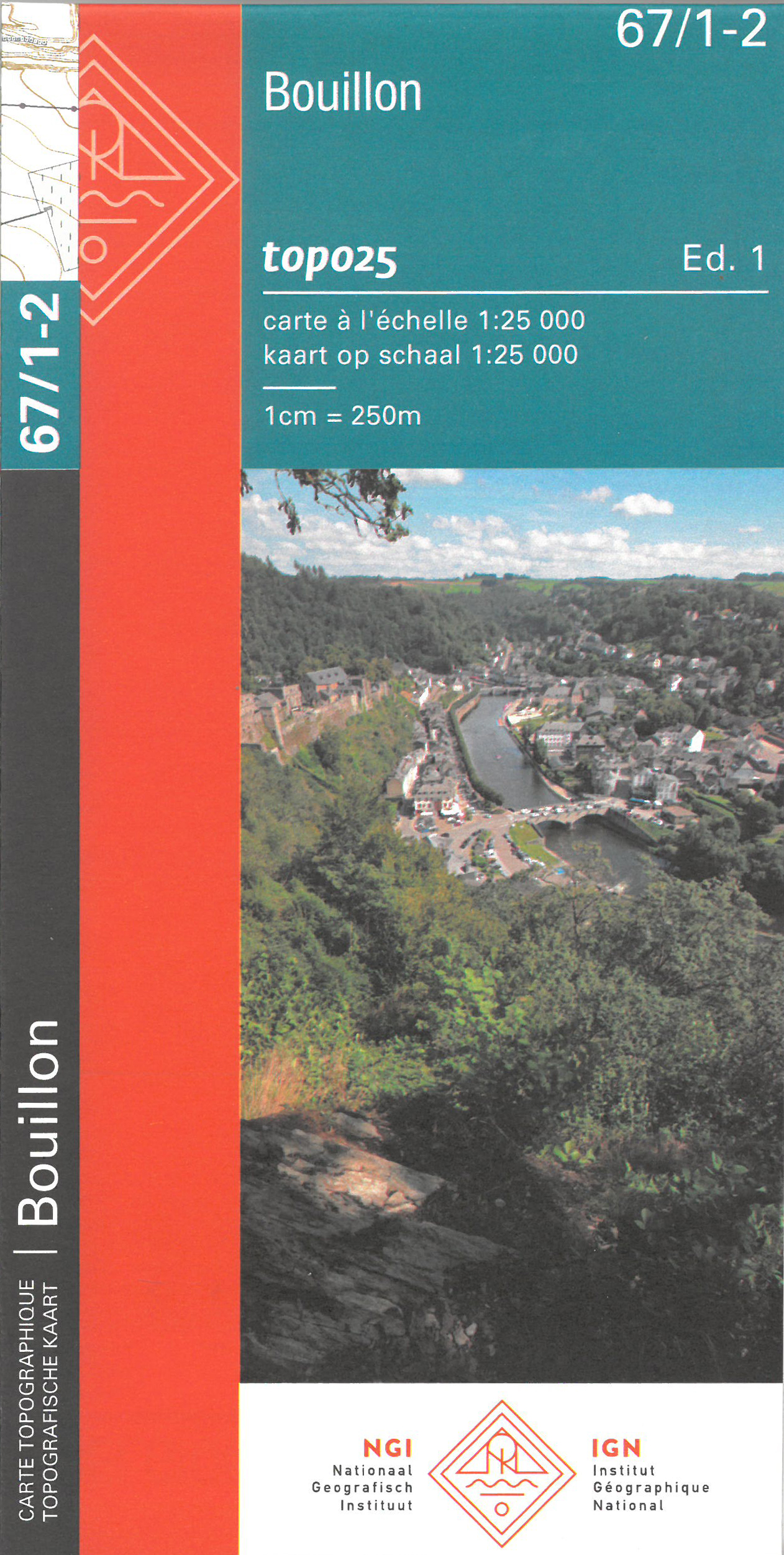 Online bestellen: Topografische kaart - Wandelkaart 67/1-2 Bouillon | NGI - Nationaal Geografisch Instituut