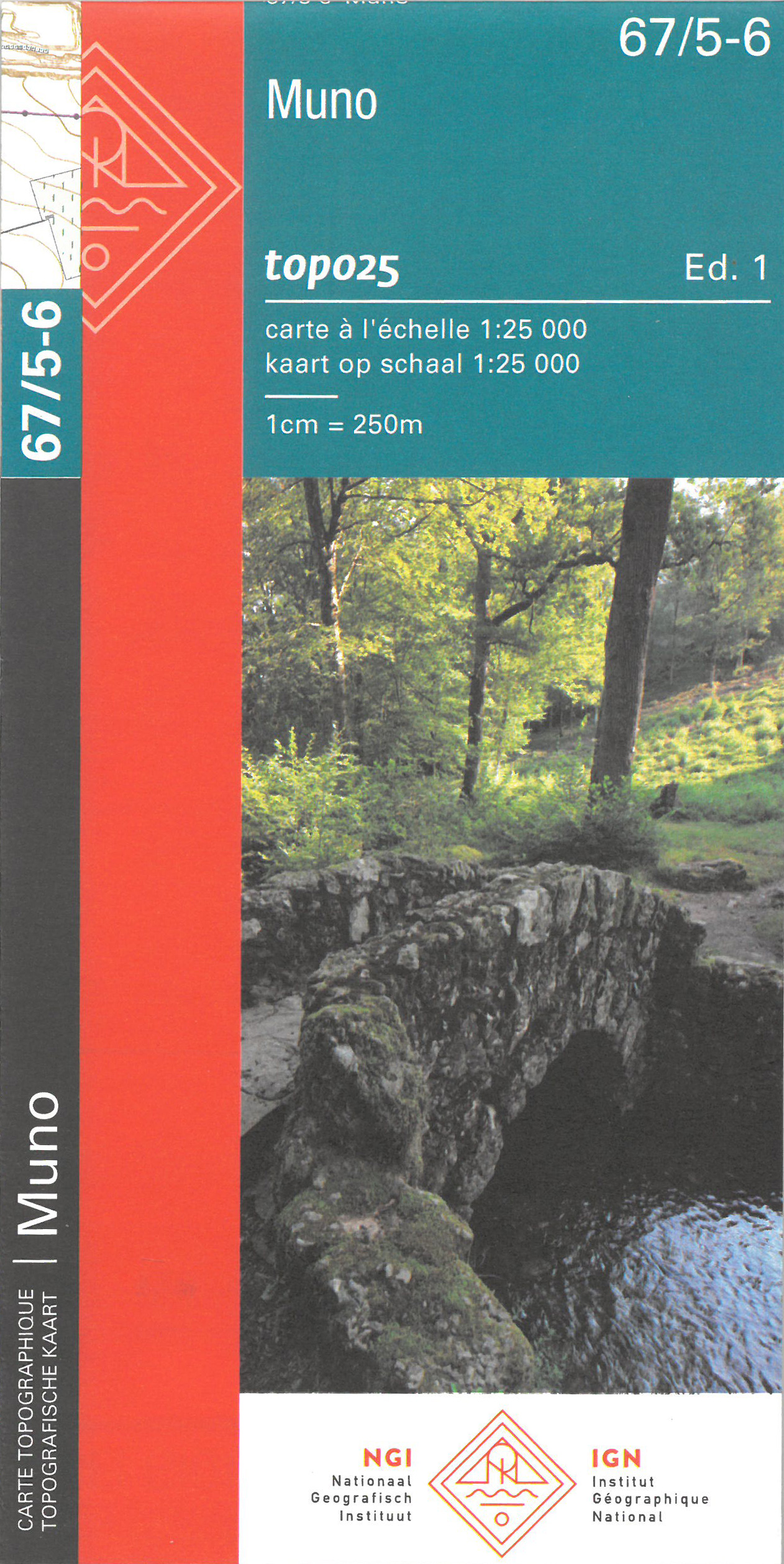 Online bestellen: Topografische kaart - Wandelkaart 67/5-6 Topo25 Muno - Douzy | NGI - Nationaal Geografisch Instituut