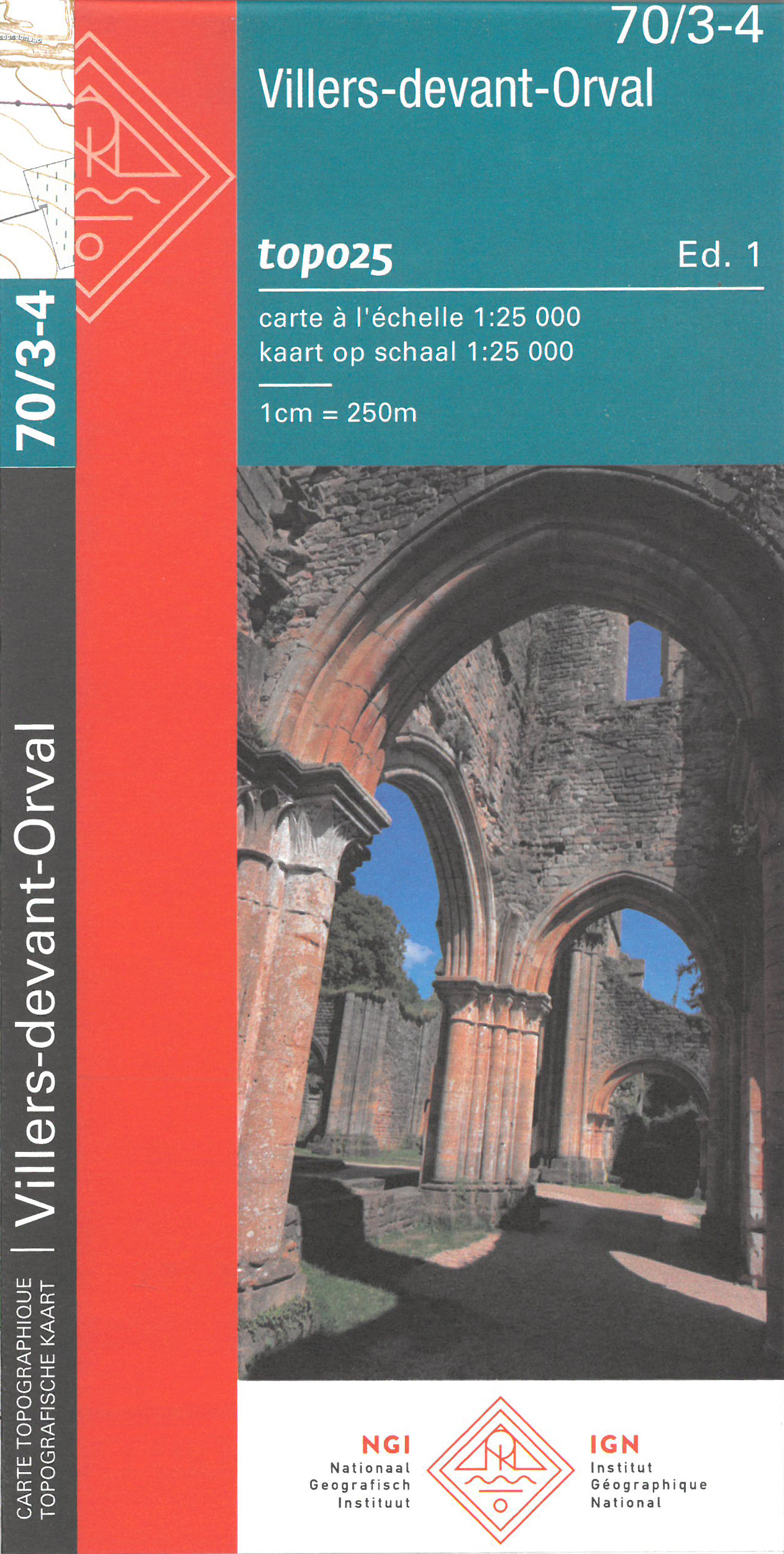 Online bestellen: Topografische kaart - Wandelkaart 70/3-4 Topo25 Villers devant Orval | NGI - Nationaal Geografisch Instituut