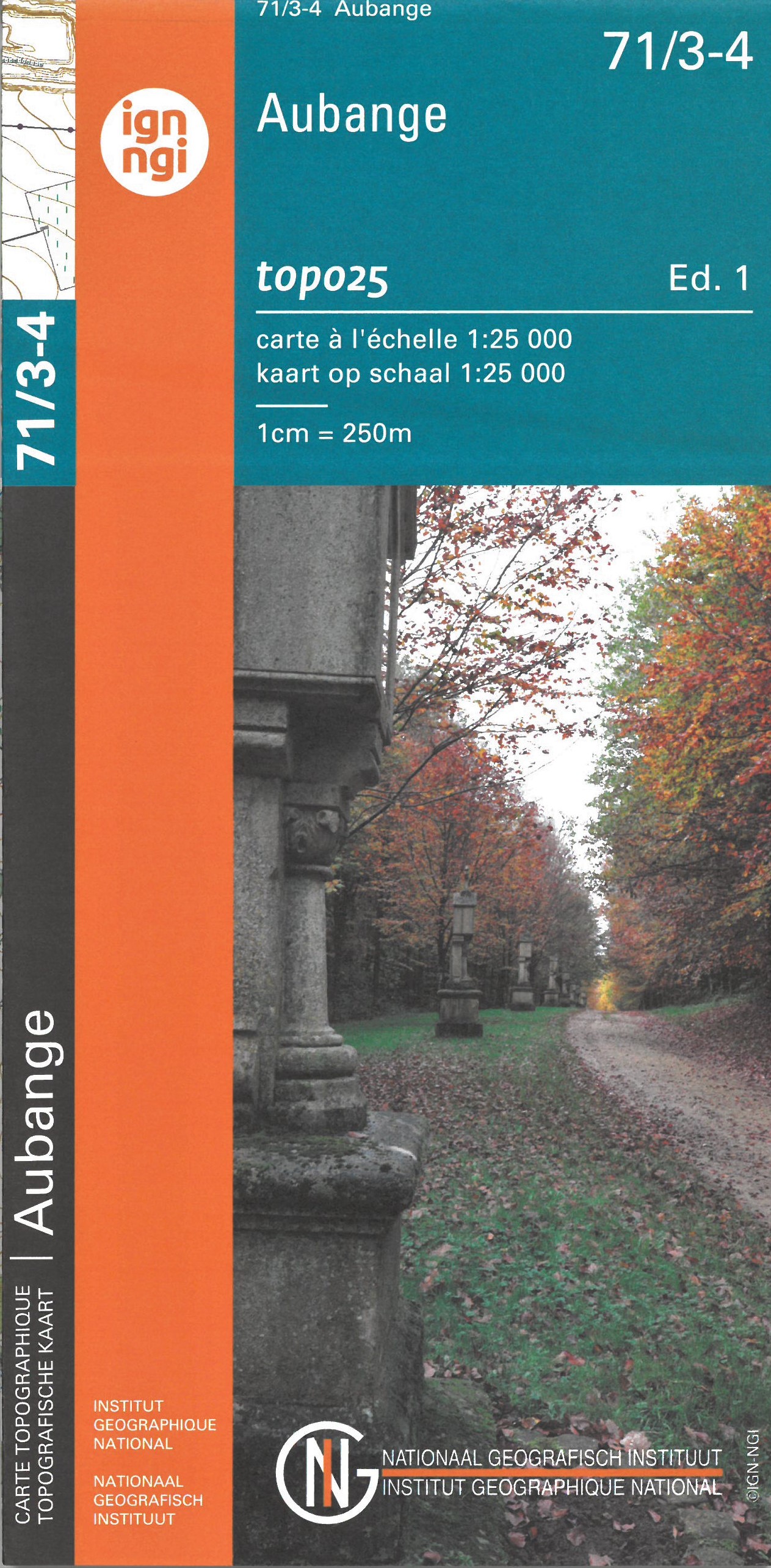 Online bestellen: Wandelkaart - Topografische kaart 71/3-4 Topo25 Aubange | NGI - Nationaal Geografisch Instituut