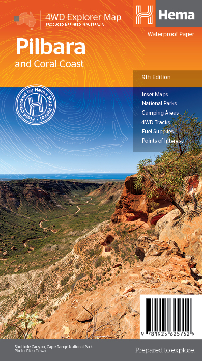 Online bestellen: Wegenkaart - landkaart Pilbara and the Coral Coast | Hema Maps