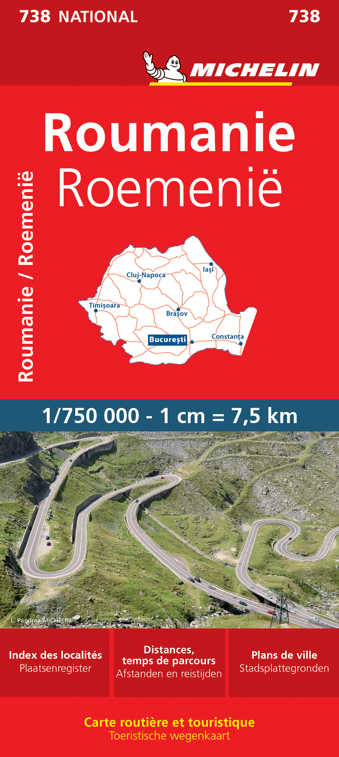 Online bestellen: Wegenkaart - landkaart 738 Roemenië - Roemenie | Michelin