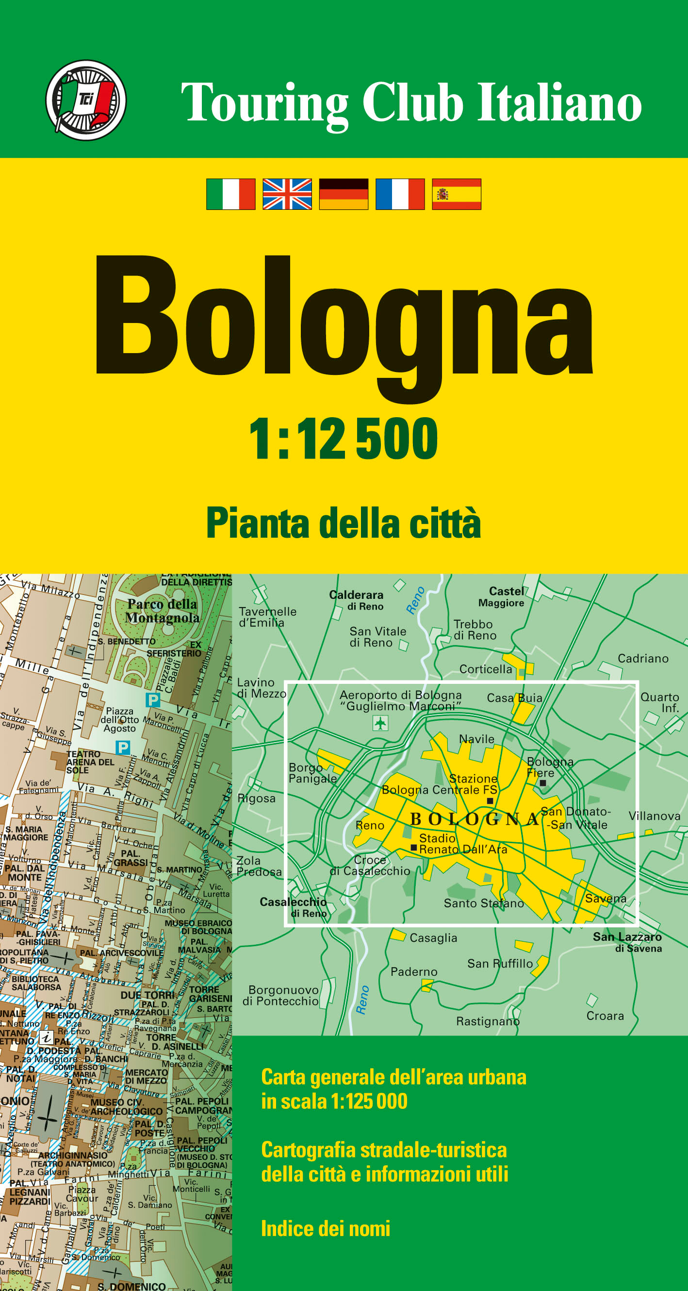 Online bestellen: Stadsplattegrond Bologna | Touring Club Italiano