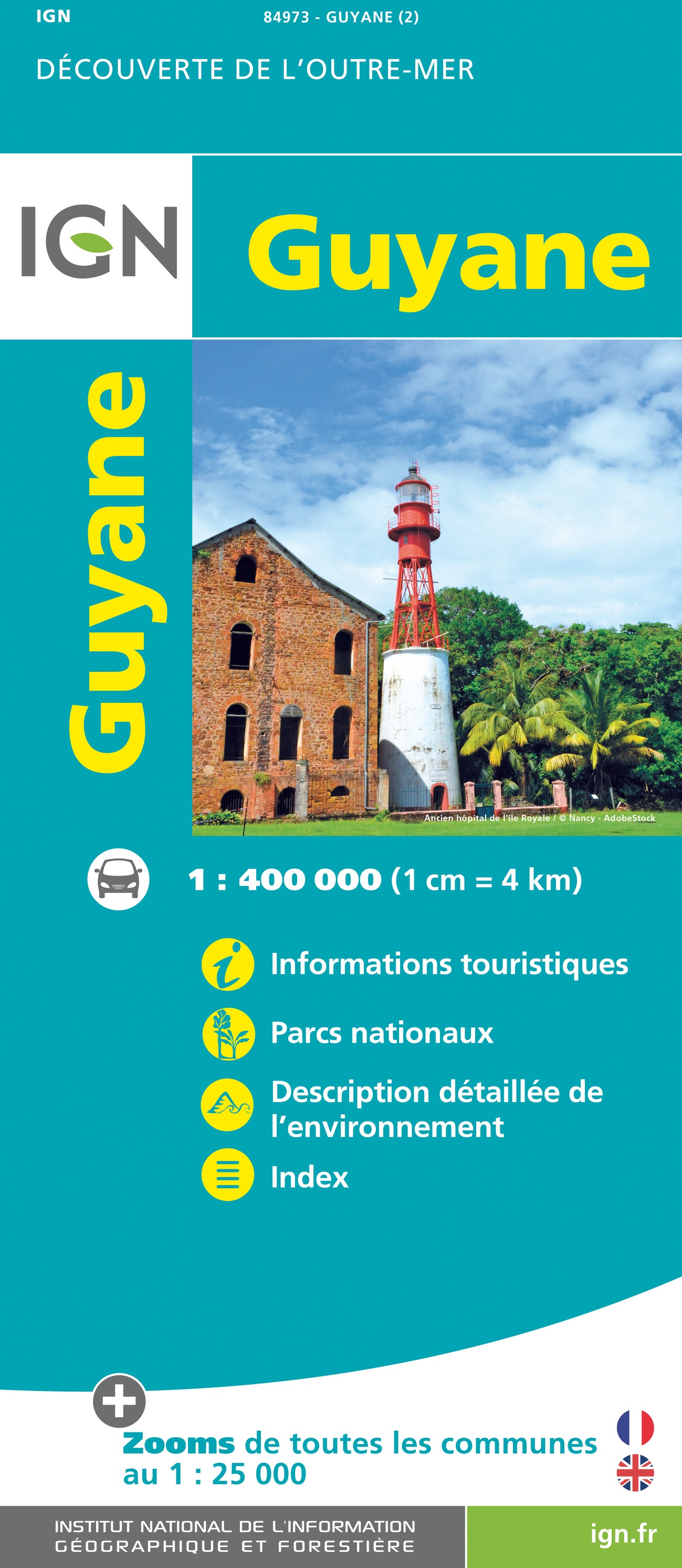 Online bestellen: Wegenkaart - landkaart 84973 Guyane - Frans Guyana | IGN - Institut Géographique National