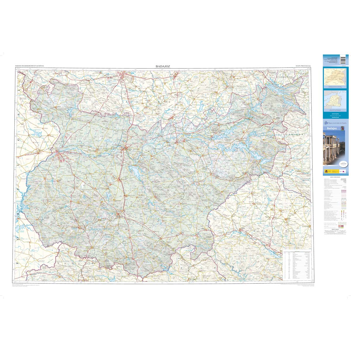 Online bestellen: Wegenkaart - landkaart Mapa Provincial Badajoz | CNIG - Instituto Geográfico Nacional