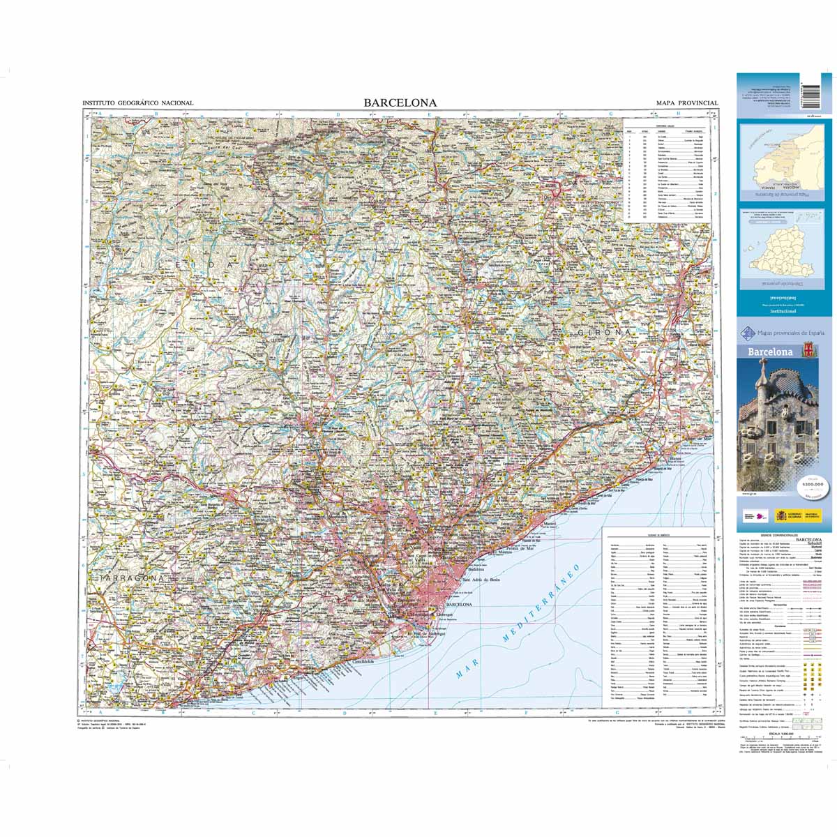 Online bestellen: Wegenkaart - landkaart Mapa Provincial Barcelona | CNIG - Instituto Geográfico Nacional