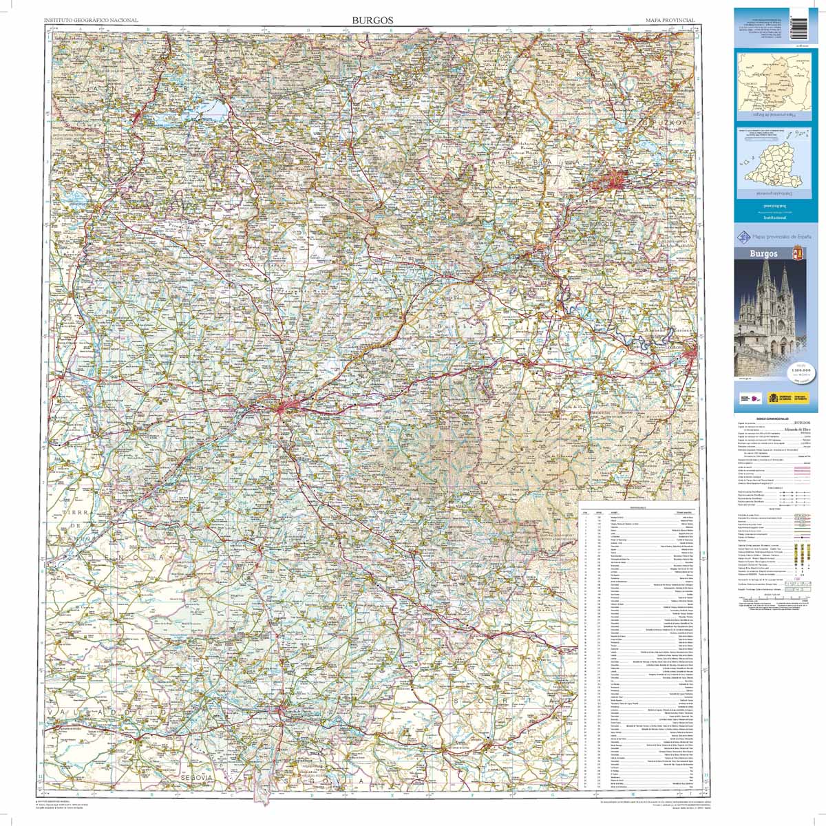 Online bestellen: Wegenkaart - landkaart Mapa Provincial Burgos | CNIG - Instituto Geográfico Nacional