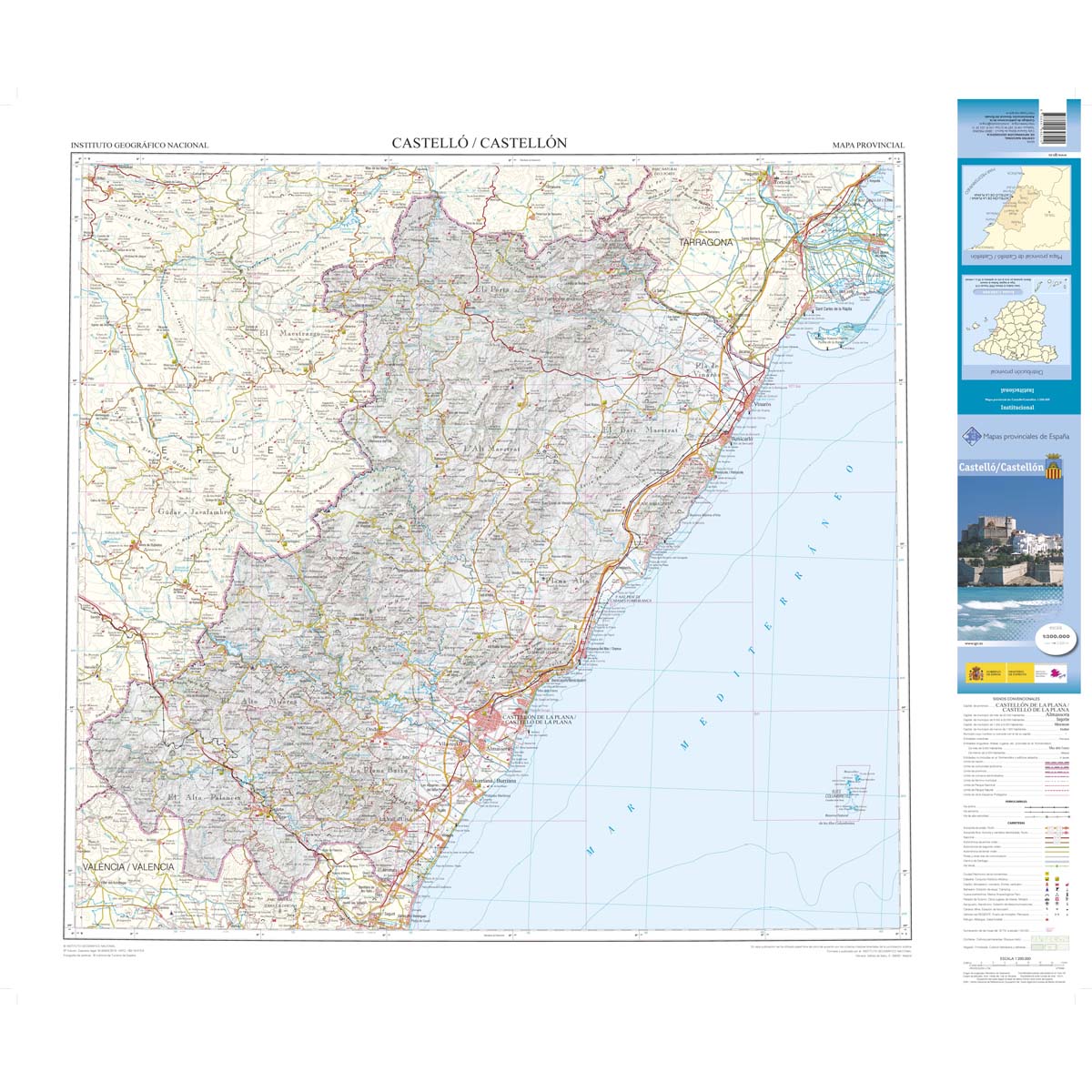 Online bestellen: Wegenkaart - landkaart Mapa Provincial Castellon | CNIG - Instituto Geográfico Nacional