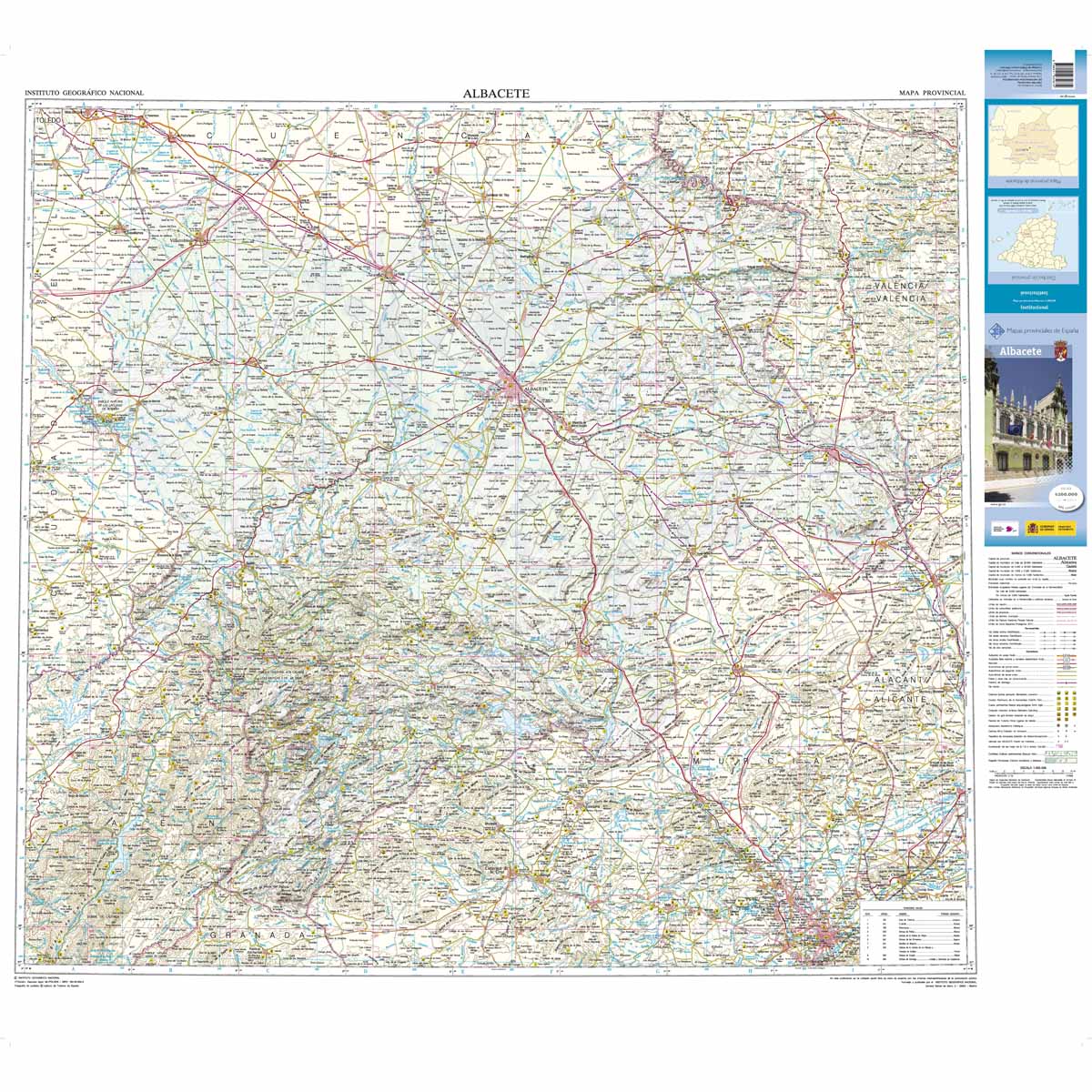 Online bestellen: Wegenkaart - landkaart Mapa Provincial Albacete | CNIG - Instituto Geográfico Nacional