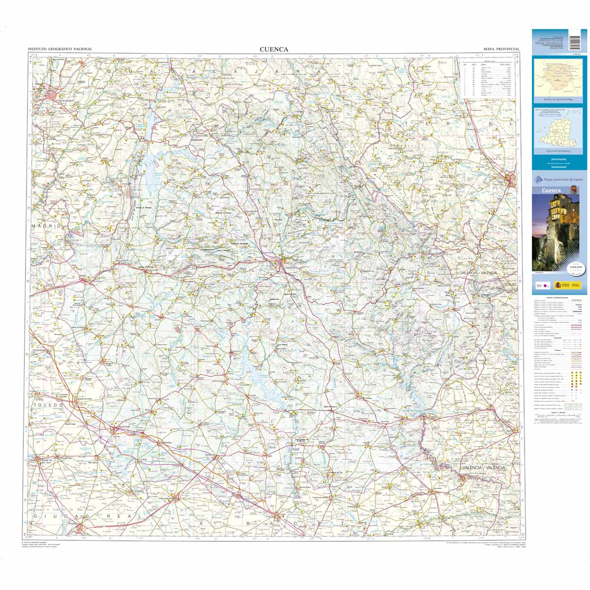 Online bestellen: Wegenkaart - landkaart Mapa Provincial Cuenca | CNIG - Instituto Geográfico Nacional