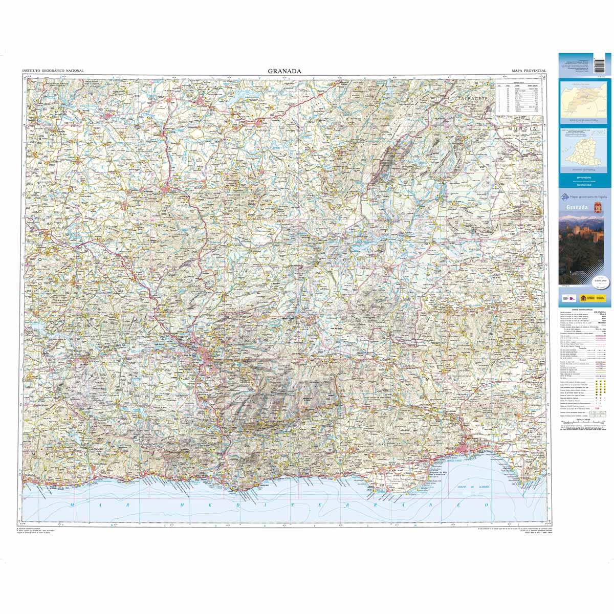 Online bestellen: Wegenkaart - landkaart Mapa Provincial Granada | CNIG - Instituto Geográfico Nacional