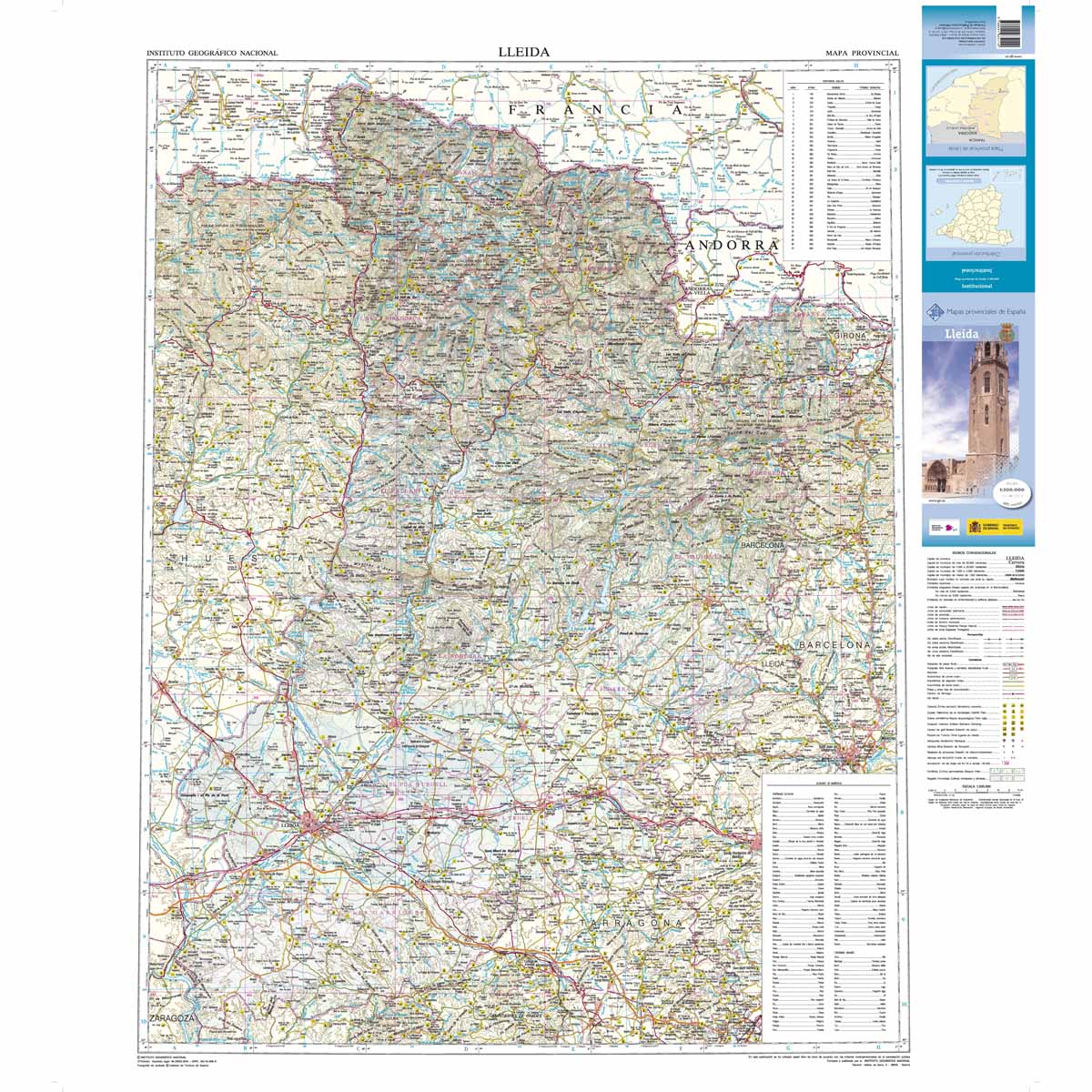 Wegenkaart - landkaart Mapa Provincial Lleida | CNIG - Instituto Geográfico Nacional