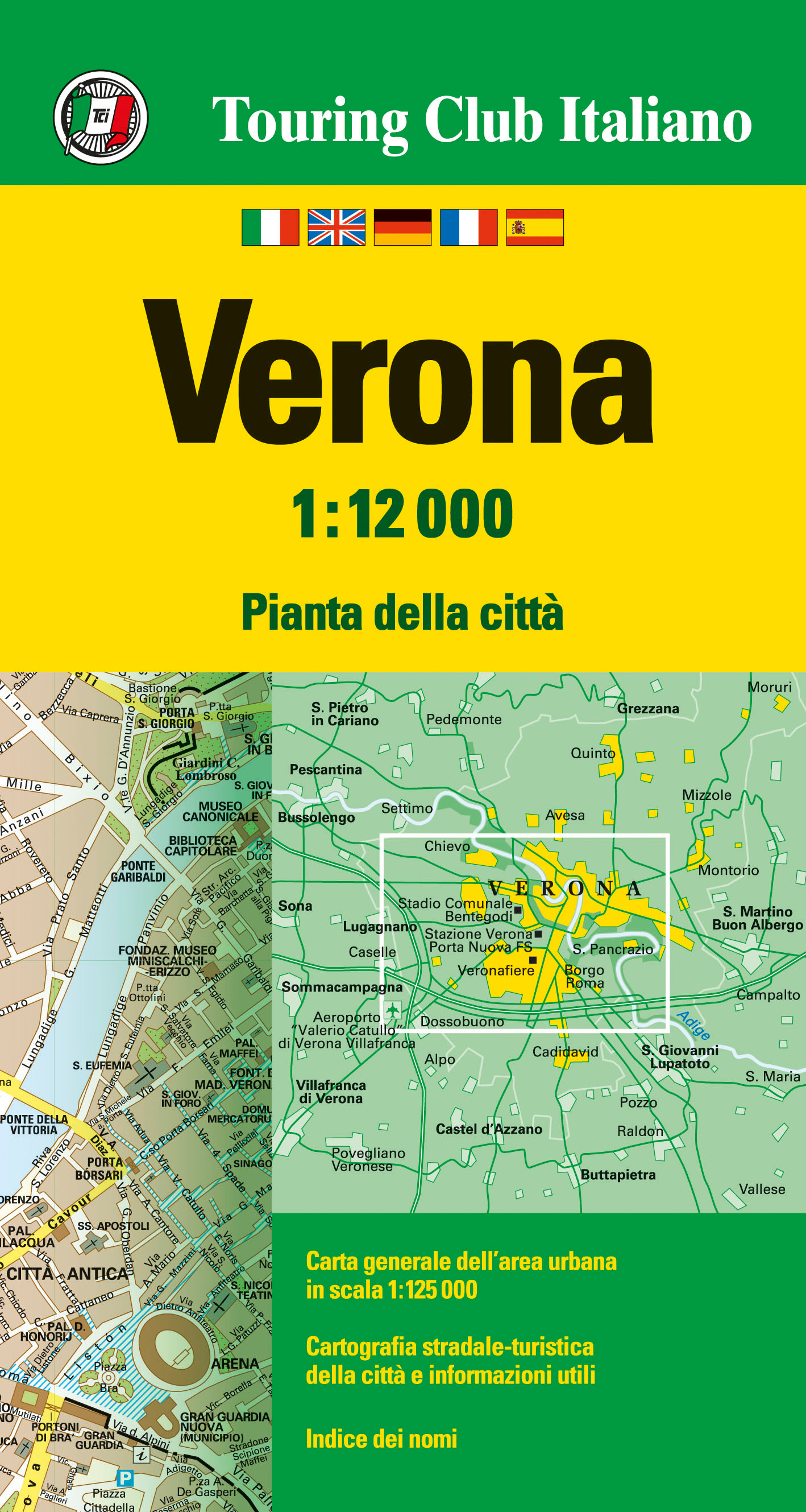 Online bestellen: Stadsplattegrond Verona | Touring Club Italiano