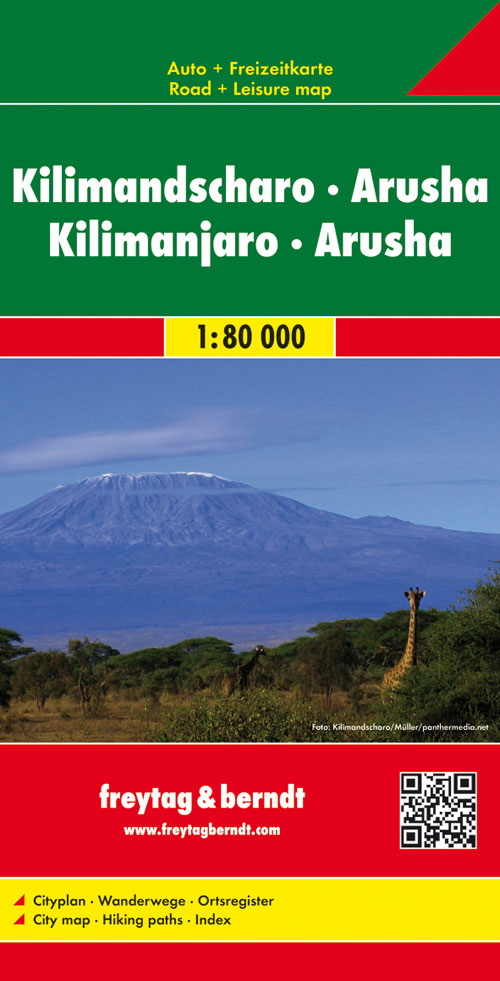 Online bestellen: Wandelkaart Kilimanjaro & Arusha | Freytag & Berndt