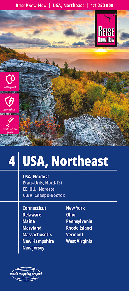 Online bestellen: Wegenkaart - landkaart 4 USA Noord-Oost | Reise Know-How Verlag