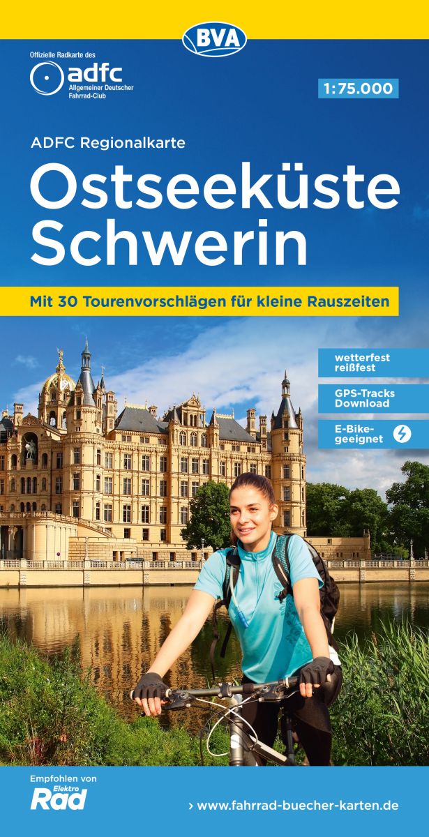 Online bestellen: Fietskaart ADFC Regionalkarte Ostseeküste - Schwerin | BVA BikeMedia