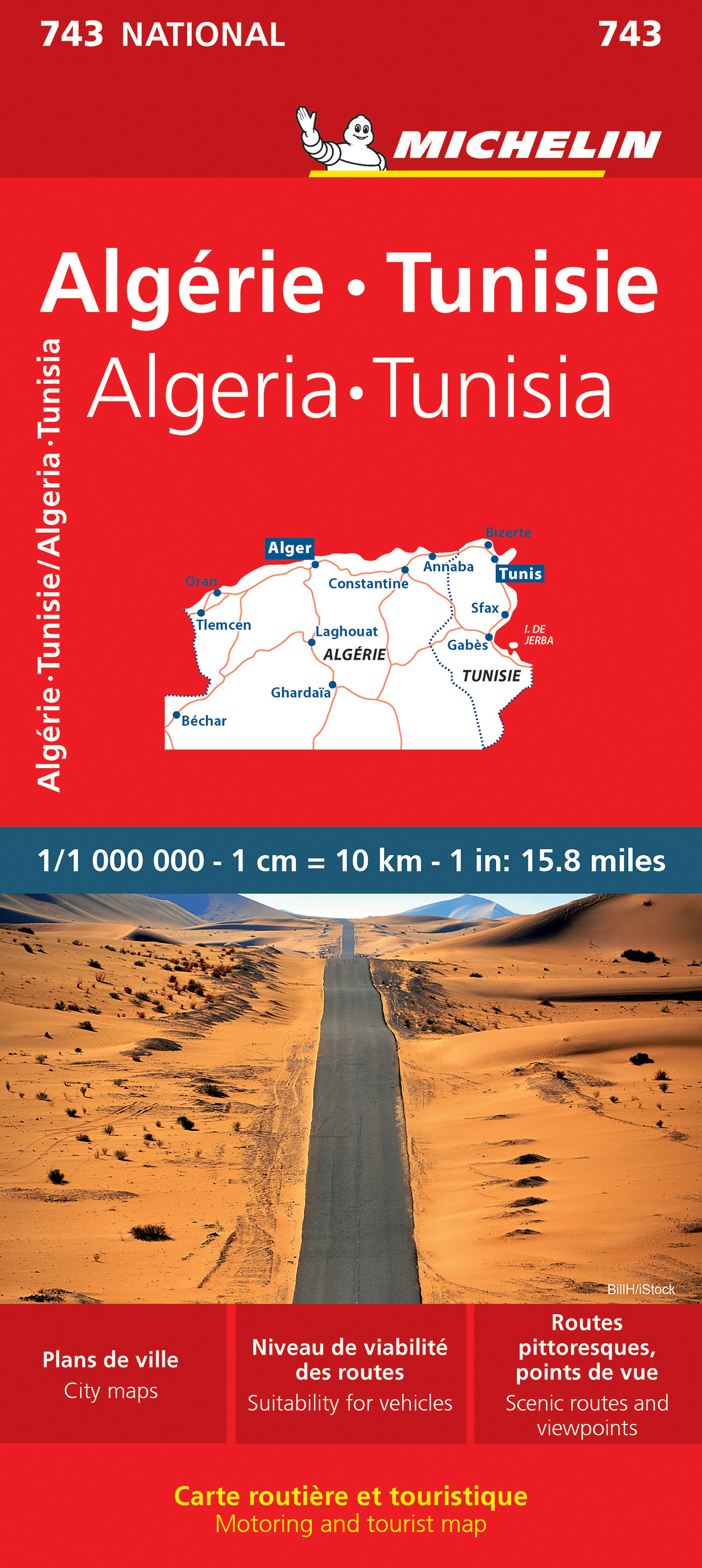 Online bestellen: Wegenkaart - landkaart 743 Algerije - Tunesië | Michelin