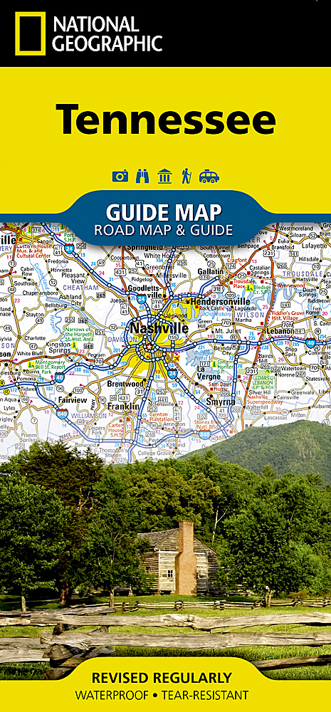 Online bestellen: Wegenkaart - landkaart State Guide Map Tennessee | National Geographic