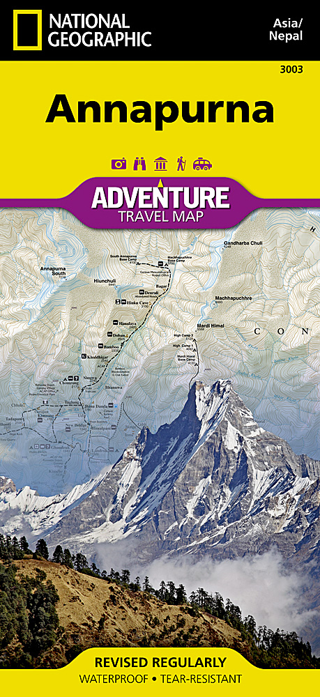 Online bestellen: Wandelkaart 3003 Trekking map Annapurna - Nepal | National Geographic