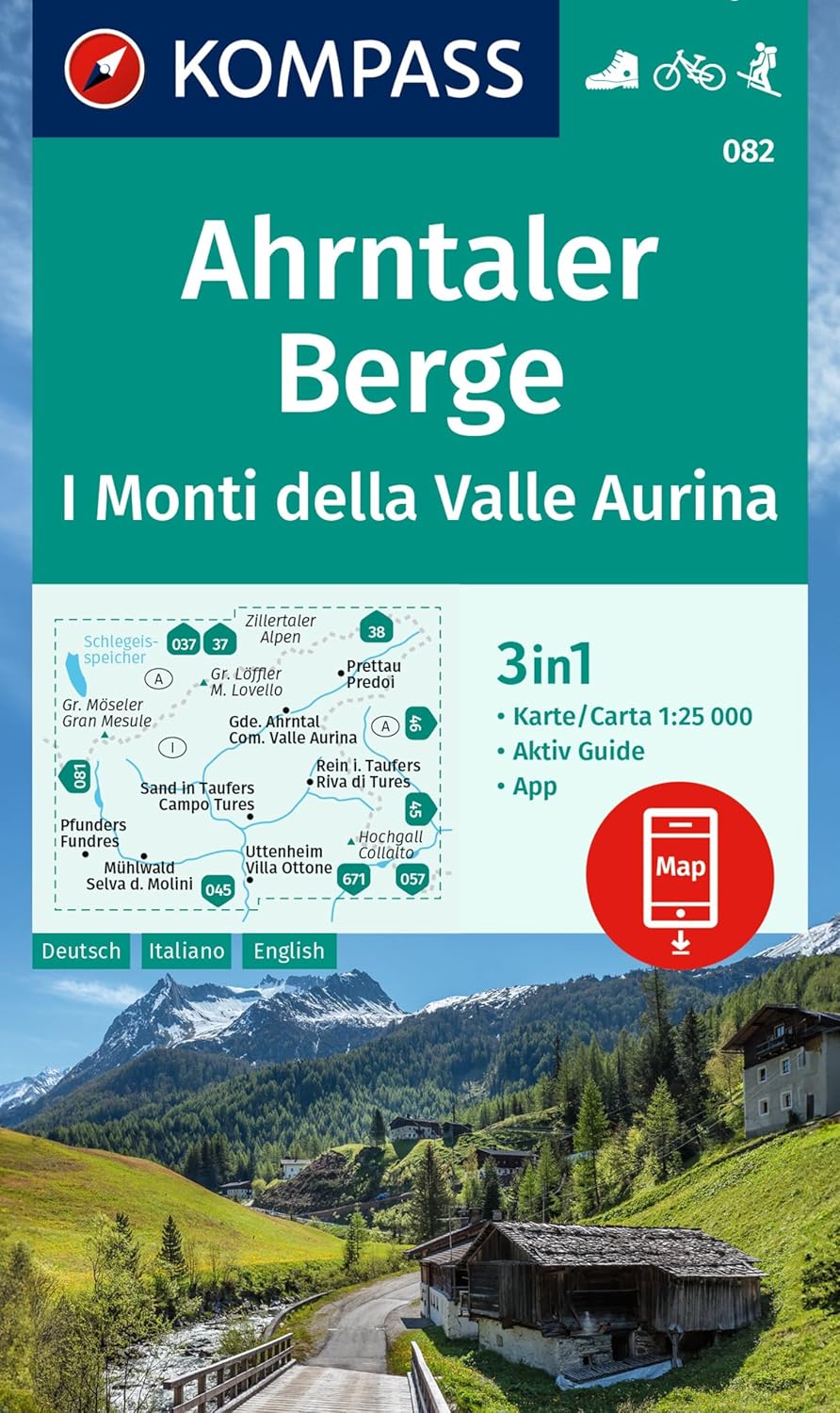 Online bestellen: Wandelkaart 082 Ahrntaler Berge - Monti della Valle Aurina | Kompass