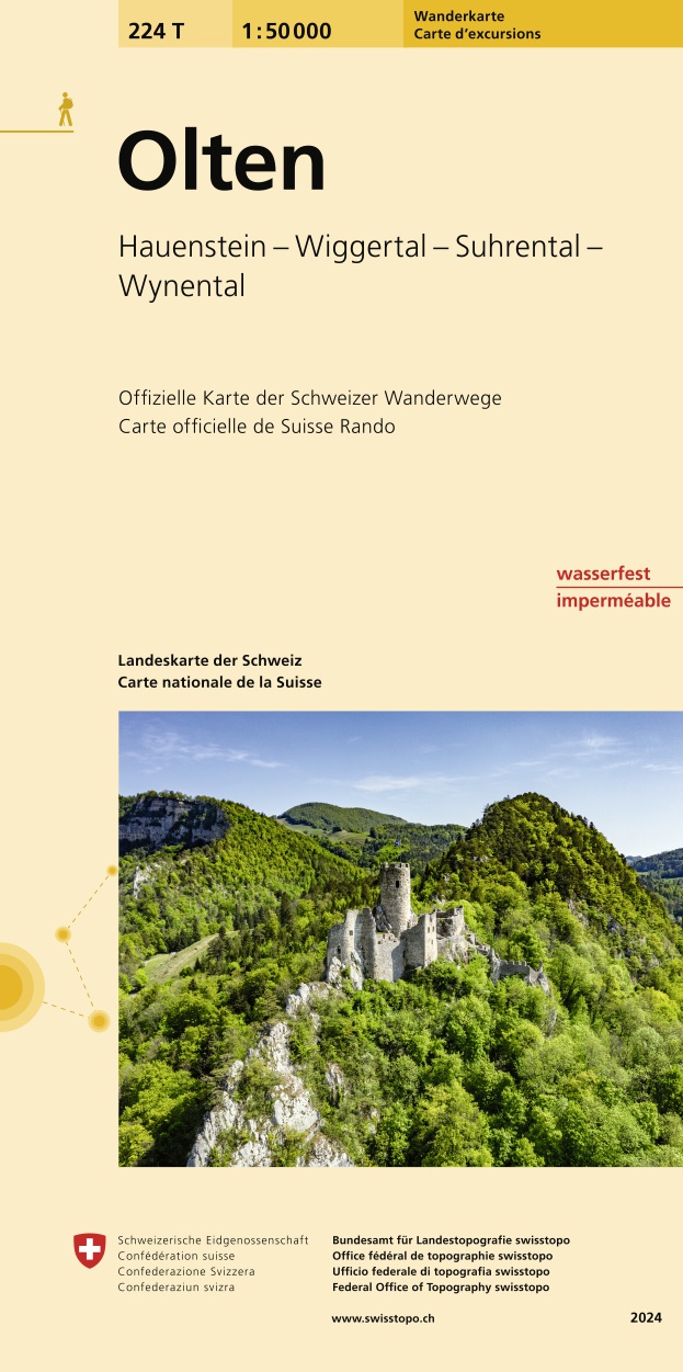 Online bestellen: Wandelkaart 224T Olten | Swisstopo