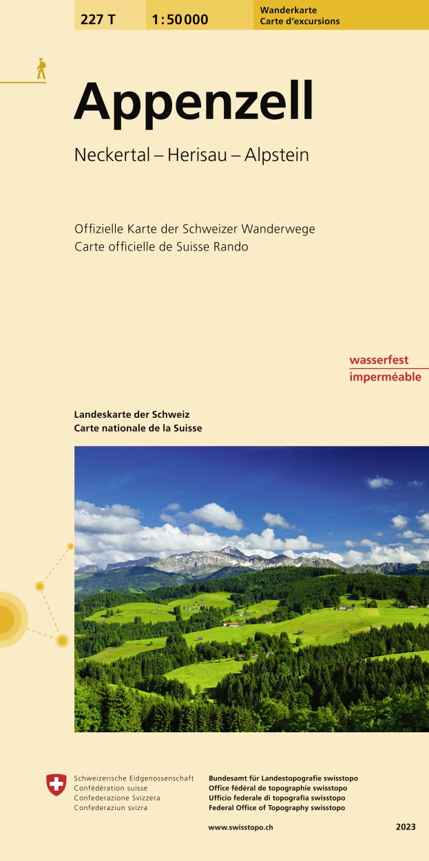 Online bestellen: Wandelkaart 227T Appenzell | Swisstopo