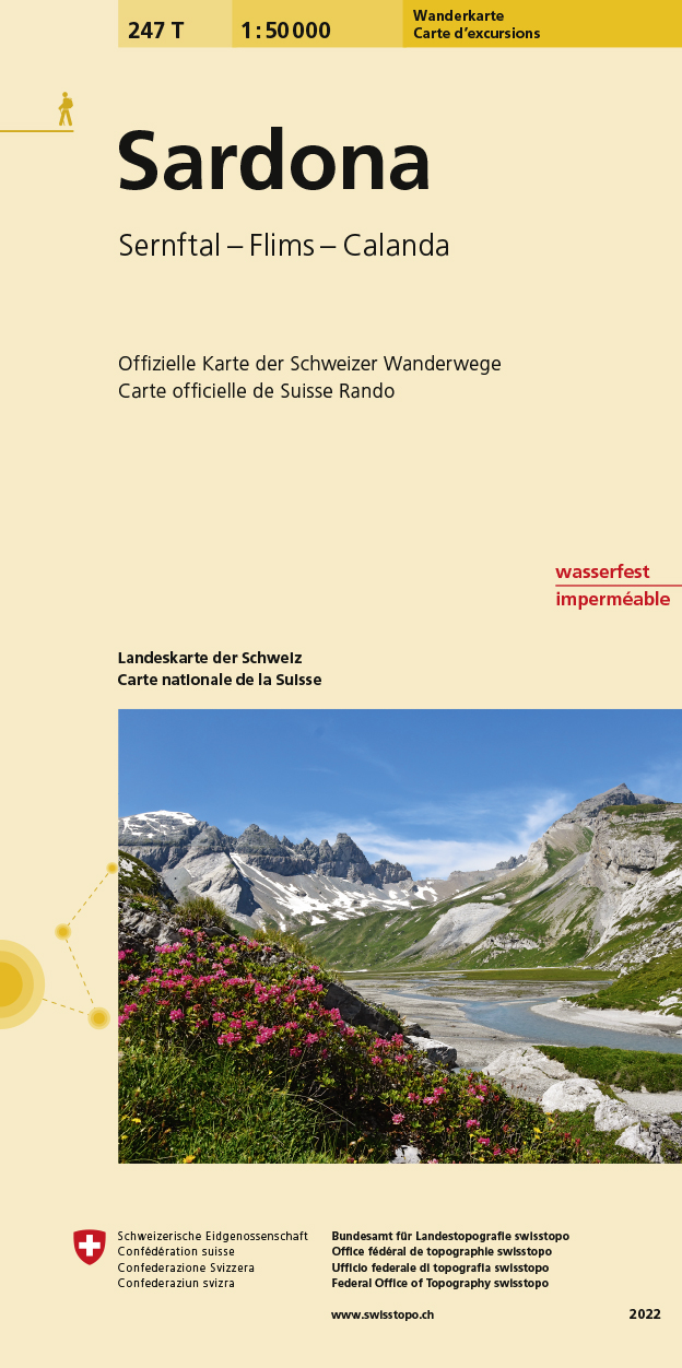 Online bestellen: Wandelkaart 247T Sardona | Swisstopo