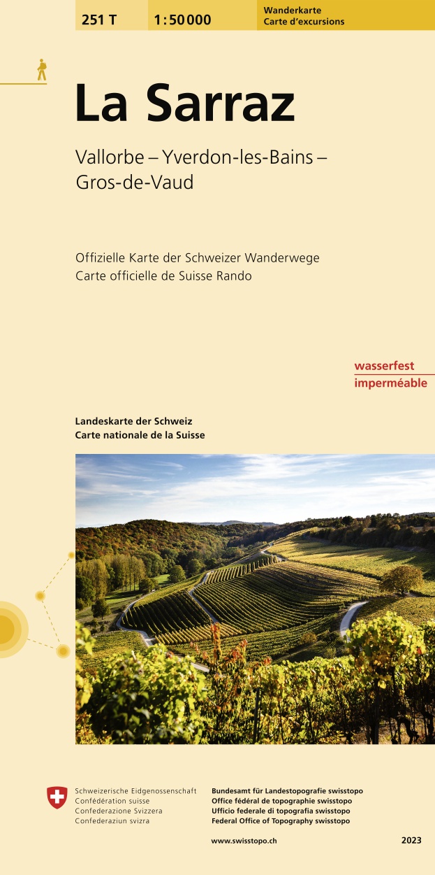 Online bestellen: Wandelkaart 251T La Sarraz | Swisstopo