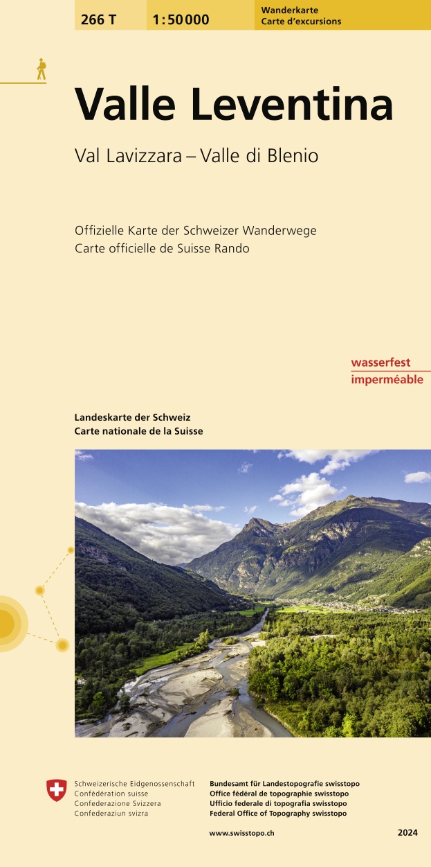 Online bestellen: Wandelkaart 266T Valle Leventina | Swisstopo