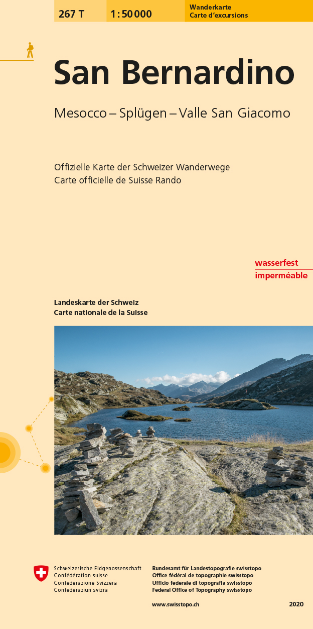 Online bestellen: Wandelkaart 267T San Bernardino | Swisstopo