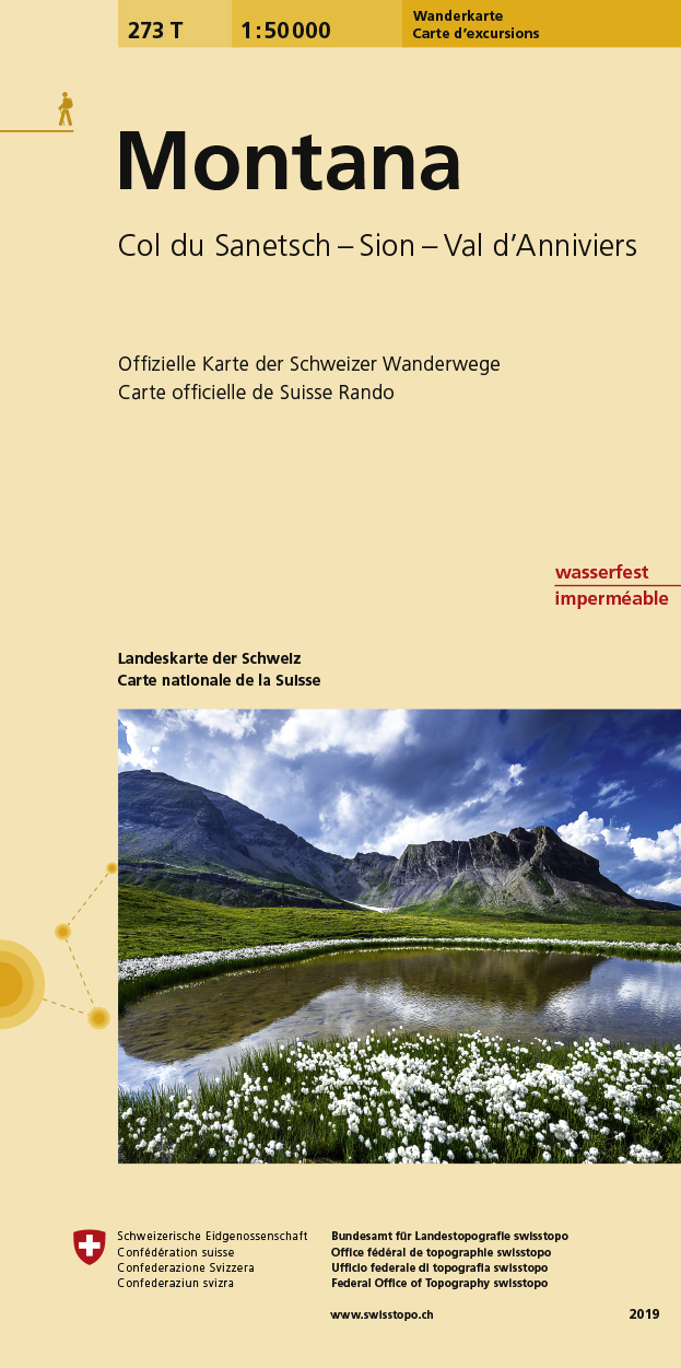 Online bestellen: Wandelkaart 273T Montana | Swisstopo