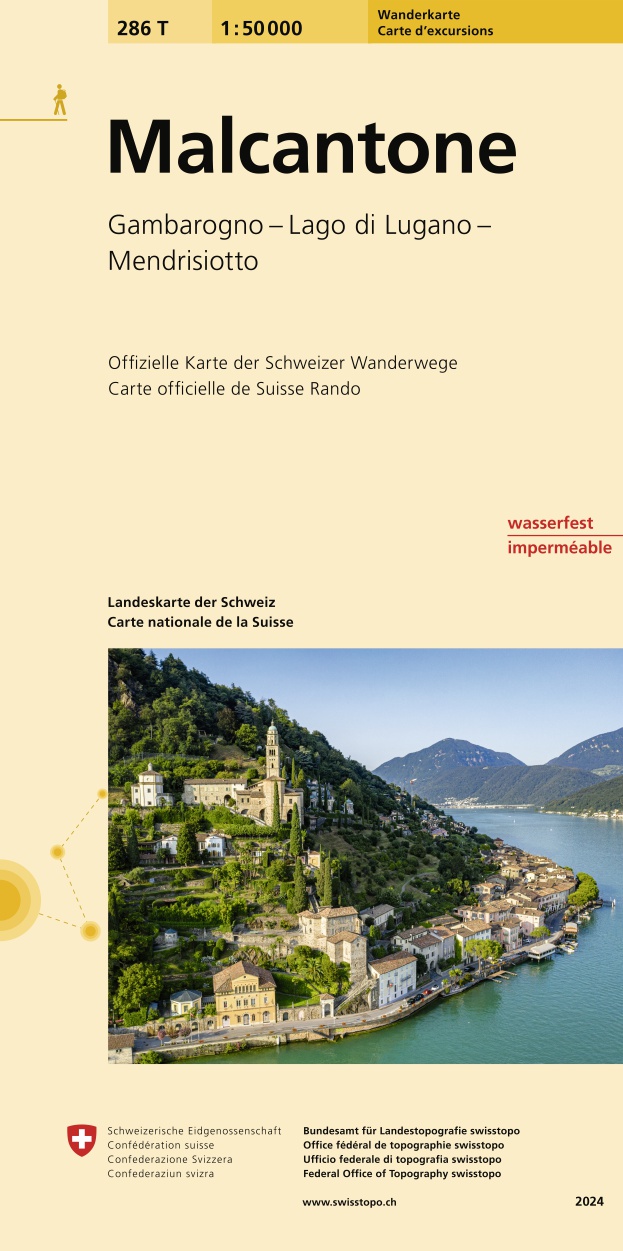 Online bestellen: Wandelkaart 286T Malcantone | Swisstopo