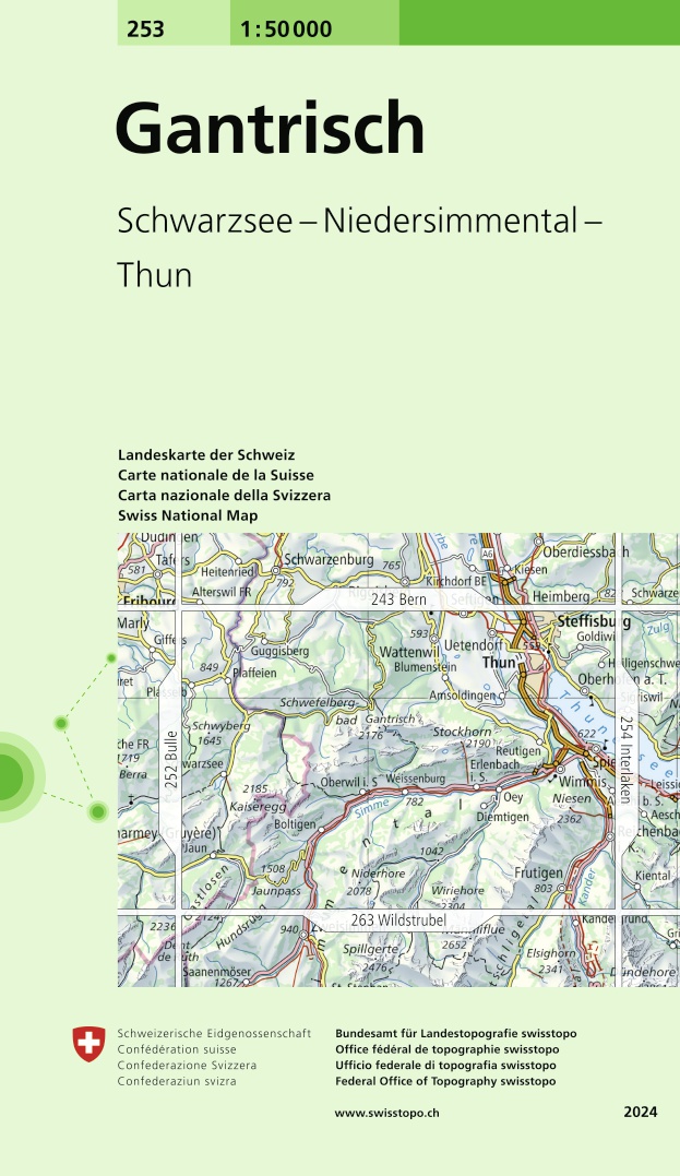 Online bestellen: Wandelkaart - Topografische kaart 253 Gantrisch | Swisstopo