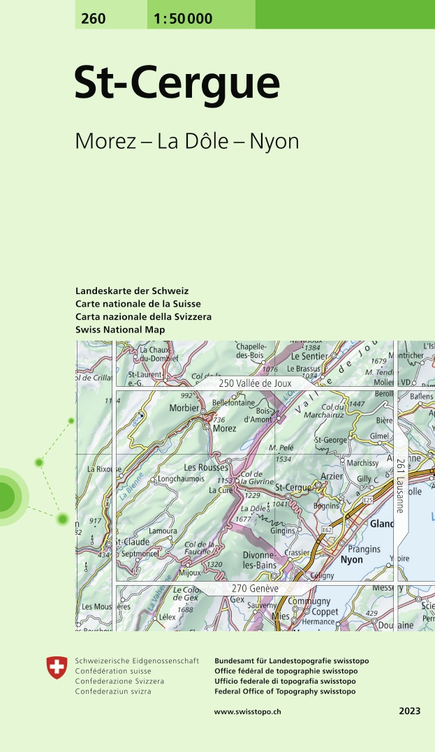 Online bestellen: Wandelkaart - Topografische kaart 260 St-Cerque | Swisstopo